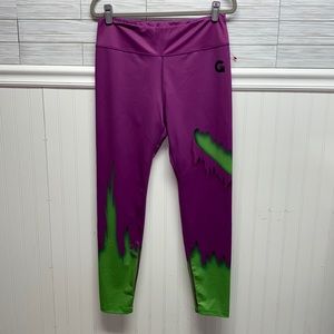Grrrl Leggings Size XL Hulk Monster Style Purple Green